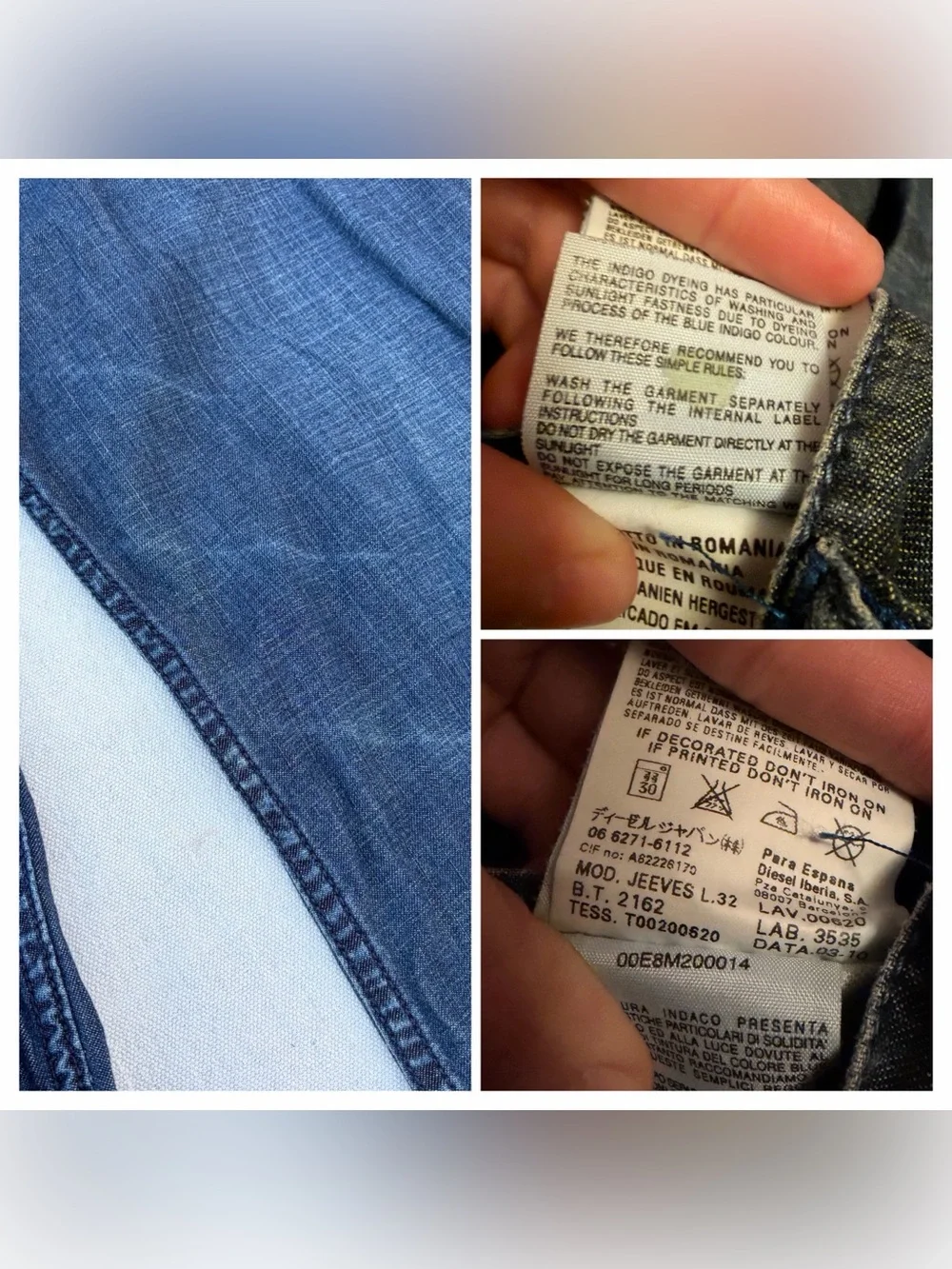 Diesel Dark Blue Jeans, Size 30 Y2K Streetwear Grunge